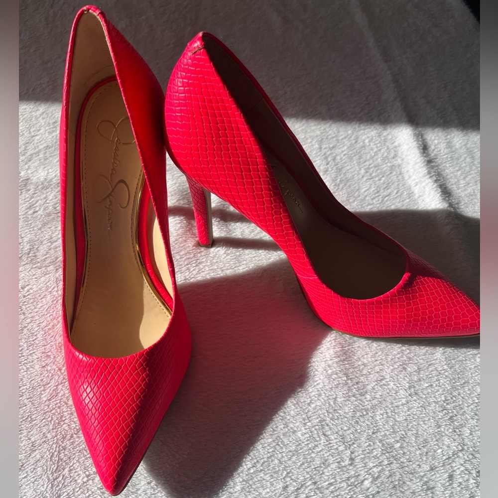 Jessica Simpson Hot Pink Leather Heels
